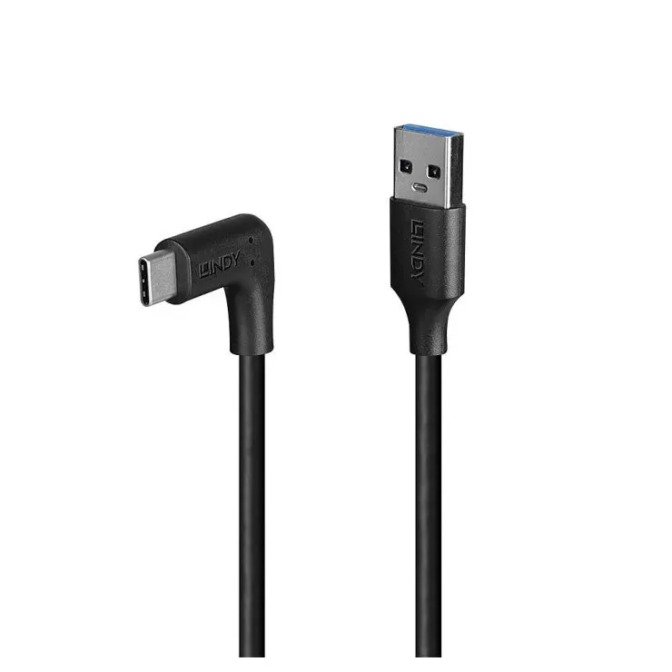 Lindy Cablu alimentare Lindy USB A la USB C unghi 90°, 1m, Negru LY-32013