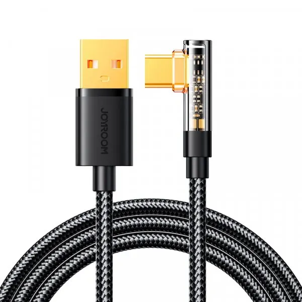 JOYROOM Cablu Date si Incarcare USB-A - USB-C Joyroom S-A6 Angled, 60W, 1.2m, Negru
