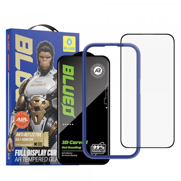 Blueo Folie de protectie Ecran Blueo AR pentru Apple iPhone 16 Pro, Sticla Securizata, Full Glue, 3D, Neagra
