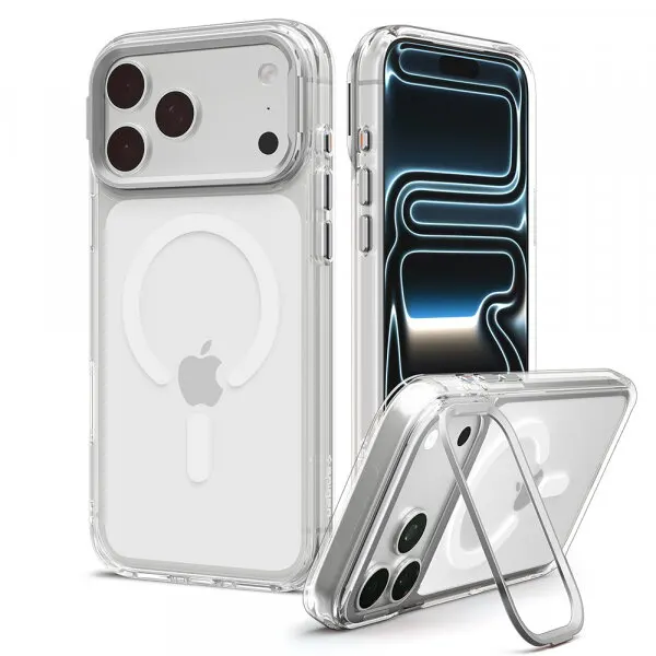 Spigen Husa MagSafe pentru Apple iPhone 18 Pro Max / 17 Pro Max, Spigen, Ultra Hybrid Optik S, Argintie Transparenta ACS11908