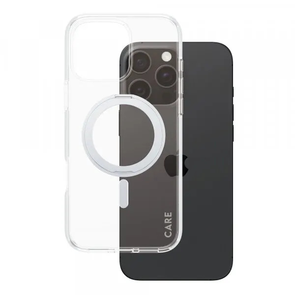 Panzerglass Husa MagSafe pentru Apple iPhone 16 Pro Max, PanzerGlass, Care Feature Kickstand, Transparenta Argintie