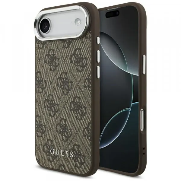 Guess Husa MagSafe pentru Apple iPhone 17 Air, Guess, 4G Classic Logo, Maro