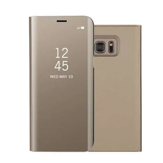Xiaomi, Husa Xiaomi Redmi Note 9 Pro Flip Cover Oglinda Auriu