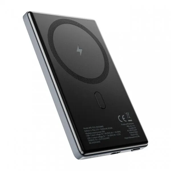 Allity Baterie Externa Wireless Allity. APB-300, 5000mAh, 20W, PD + FQI, 1 x QI - 1 x USB-C, Gri