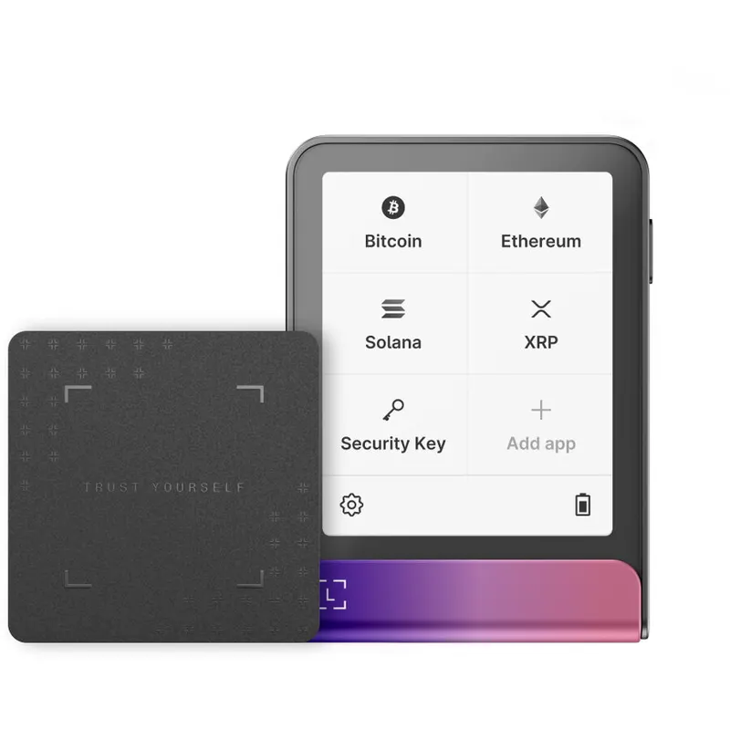 Ledger Portofel hardware criptomonede Ledger Flex cu Recovery Key, ecran E Ink 2.8 inch, Bluetooth, USB-C, Crimson Magenta