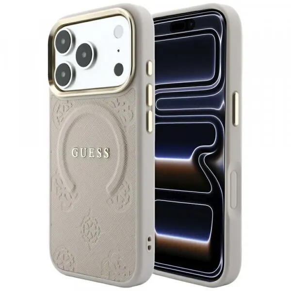 Guess Husa MagSafe pentru Apple iPhone 18 Pro / 17 Pro, Guess, Saffiano Peony Ring, Roz