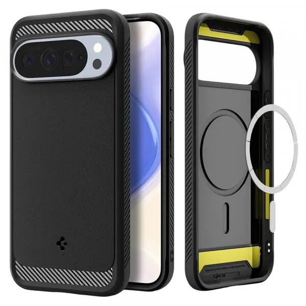 Spigen Husa MagSafe pentru Google Pixel 10 Pro XL, Spigen, Rugged Armor, Neagra Mata ACS09721
