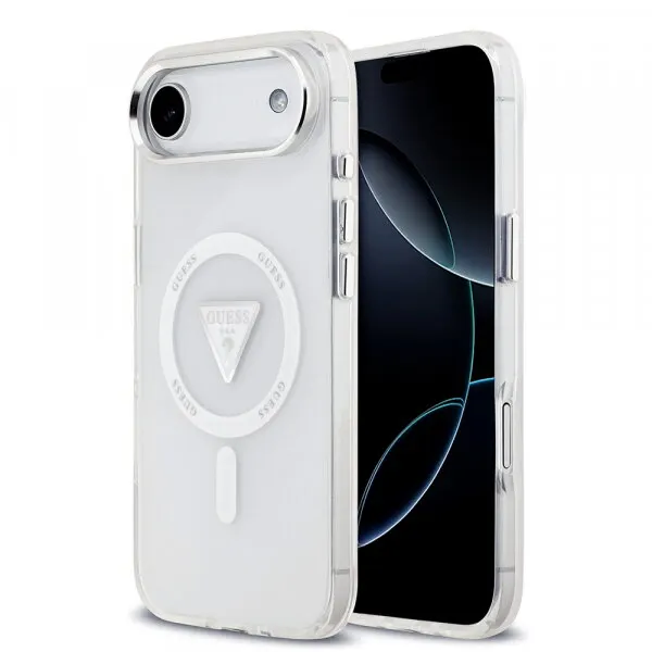 Guess Husa MagSafe pentru Apple iPhone 17 Air, Guess, IML Gradient Triangle Logo, Transparenta