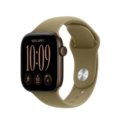 Smartwatch Apple Watch 12, GPS, 42mm, Ecran Retina LTPO OLED, Chip S11 cu Procesor Dual-Core, 64GB Flash, Wi-Fi, Bluetooth, Carcasa Aluminiu, Curea Sport Band S/M (Maro)