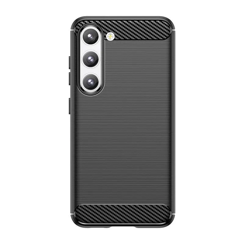 Husa Protectie, Flippy, Husa de Protectie pentru Samsung Galaxy S23 FE, din TPU cu element de Carbon, Negru