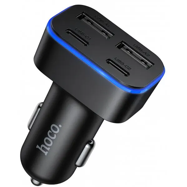 HOCO Incarcator Auto HOCO Z63, 42W, 3A, 2 x USB-A - 2 x USB-C, Negru